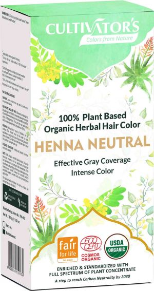 Vopsea organică de păr pe bază de plante - henna incoloră - Cultivator's